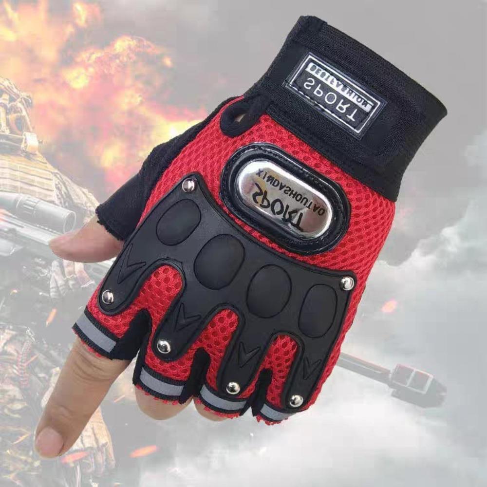 Motorcycle riding half finger protective gloves sports outdoor locomotive non-slip gloves fitness gloves men