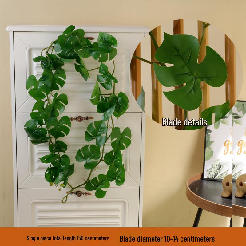 Decorative Rattan Faux Leaf Vines for Air Conditioning Pipe or Shopping Mall Display