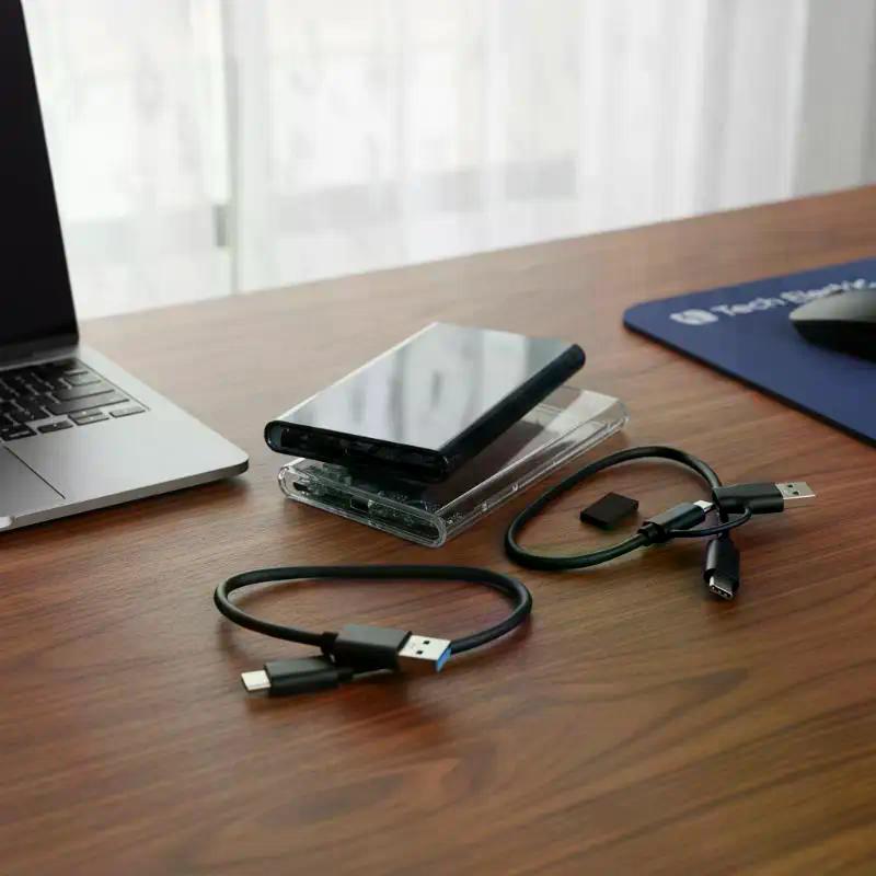USB Type C 2.5 Inch External Storage Case SATA To USB 5Gbps HDD SSD Case Transparent Hard Drive Enclosure Support For PC Laptops