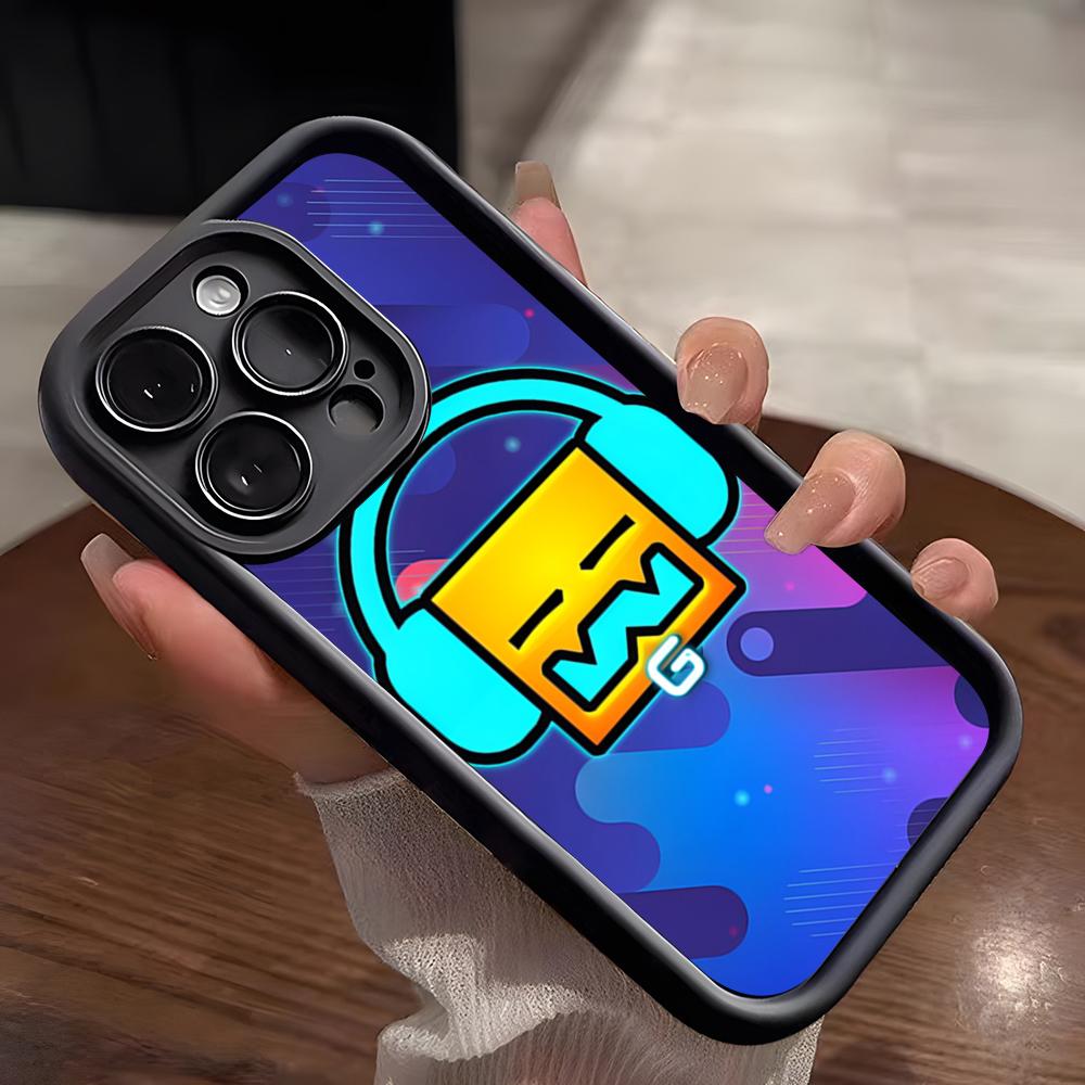 

G-Geometry Dash Game Phone Case For IPhone 17 Pro Max 15 Pro 16 14 Plus 12 13 Mini 11 Pro Shockproof Soft Cover iPhone 12 Pro Max