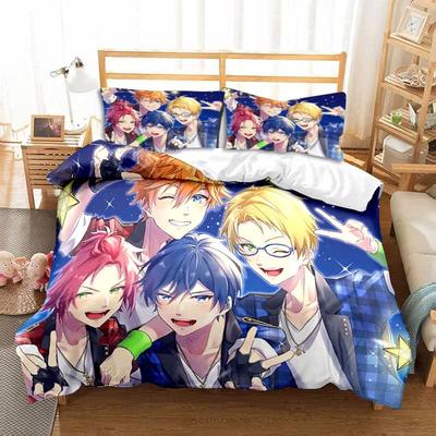 Neues Anime Rockband Ensemble Stars Alle Jahreszeiten Bettwäsche-Set 3-teiliges Bettdecken-Set Bettdecke Bettbezug Doppelbett King-Size Bettdeckenbezug