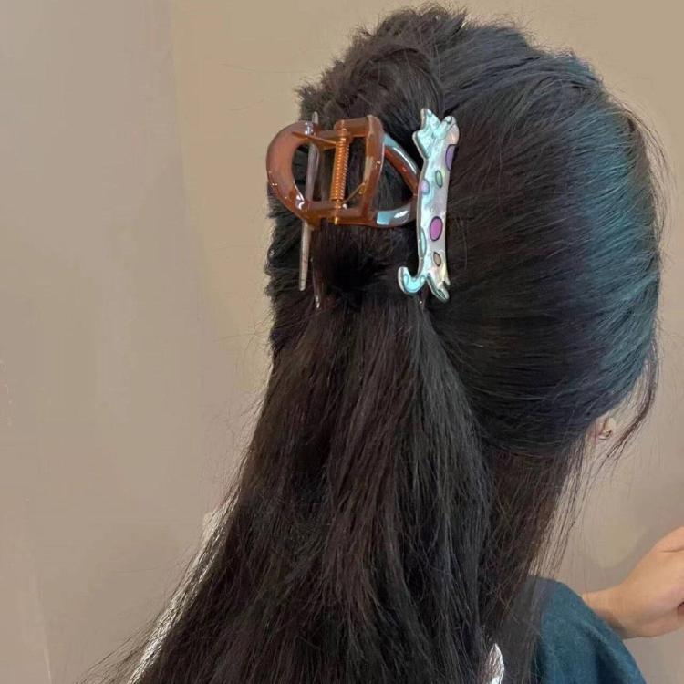 Acetic Acid Cartoon Dog/Cats Hair Claw Clip for Girls Animal Claw Clip Hair Styling Clip Elegant Hair Clamp for Daily Wear