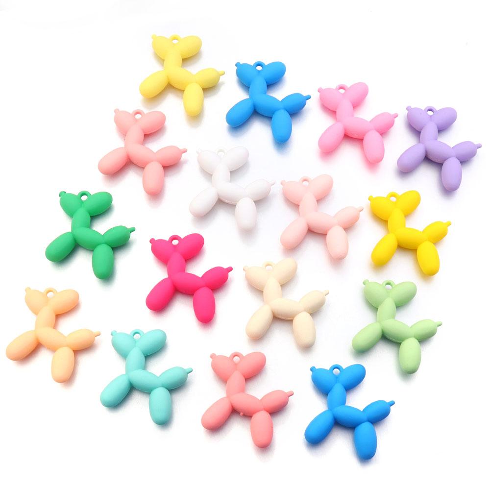 5pcs/lot Colorful Cute Acrylic Cartoon Balloon Dog Pendants For Jewelry Making DIY Bracelet Necklace Keychains Accessories