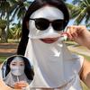 Women Sun Protection Face Mask with Drinking Hole Ice Silk Cooling UV Block Neck Cover for Cycling Outdoor Summer Accessories