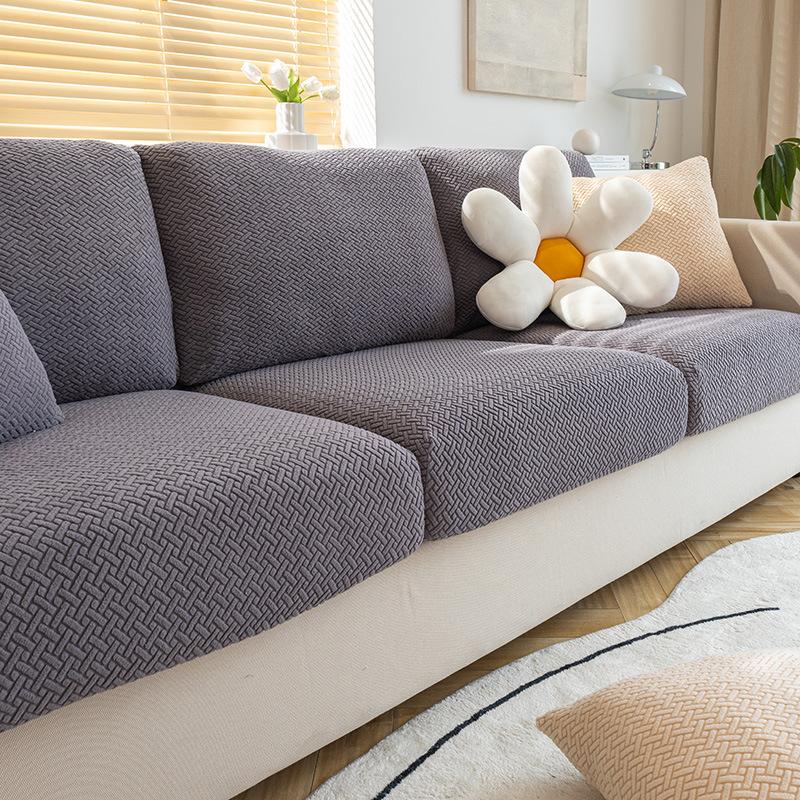 Jacquard Sofa Cover Stretch Fabric Sofa Seat Cushion Cover For Living Room Removable Spandex Seat Case Chaise Lounge Home Pets