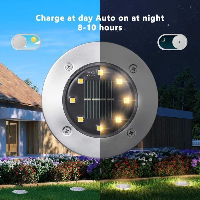 Lampe Solaire - ZVD - 8 LED - 3000K Blanc Chaud - Etanche IP65 - Jardin Extérieur