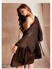 Meishilan Ice Silk Lace Flirtatious Nightdress and Bathrobe Set