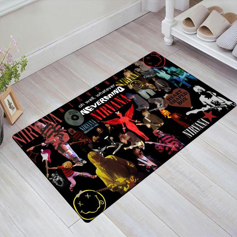 Nirvana Band Carpet Rug for Living Room Bedroom Home Sofa Decoration,Kids play Non-slip Floor Mat