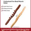 1Pcs Guasha Wood Stick Massage Tool,5 Beads Wood Massage Roller Stick,Lymphatic Drainage Massager For Body Shaping,Gua Sha Tools