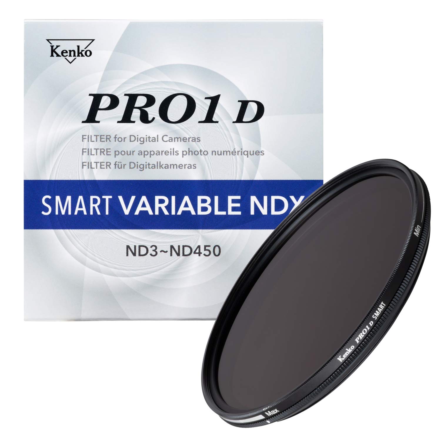 

Kenko PRO1D Smart Variable ND No Stepless 933848 Filter, 67mm, ND3-32, X-Shaped Irregularity, ND3-450 Adjustment,