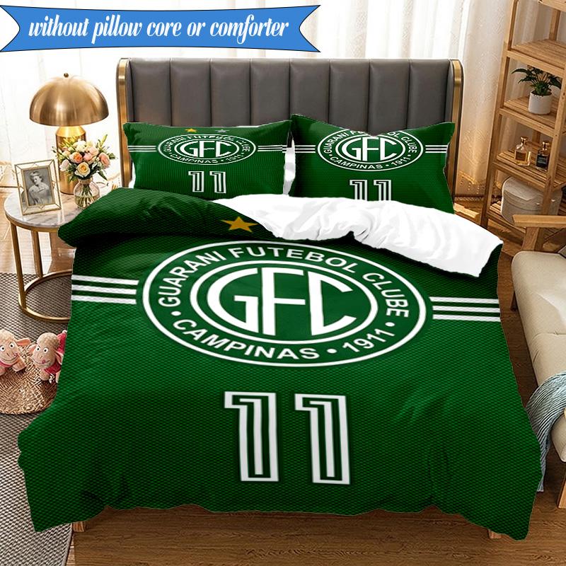3PCS Football Club Emblem Printed Soft Bedding Set,Including 1pc Duvet Cover And 2pcs Pillowcases Perfect for Bedroom, Dormitory, Fan gift