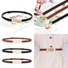 Elegant Women Pu Leather Thin Waist Belt With Letter Embellishments For Daily Wear
