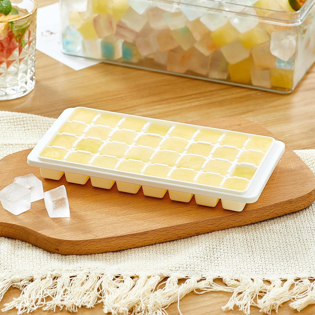 ZASA Ice Silicone Ice Tray Ice Maker That Keeps Ice Fresh by Storing It Individually 32 Holes Household Transparent Ice Making Container Ice Maker Ice