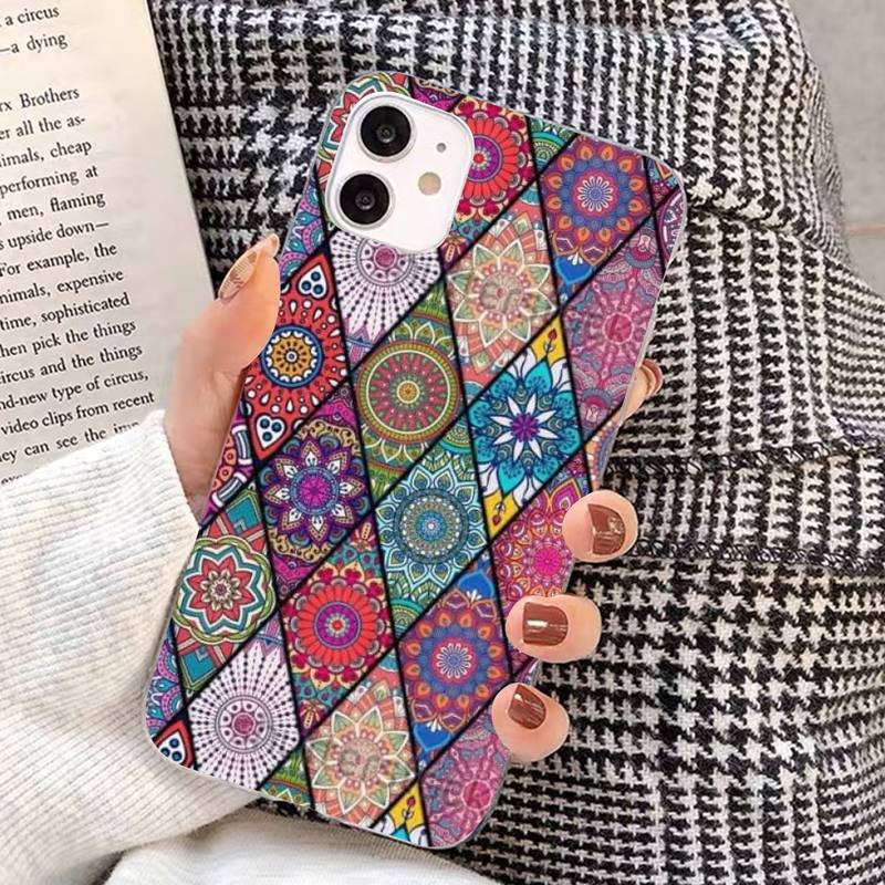 Mandala Flower Totem Phone Case for iphone 13 8 7 6S Plus X 5S SE 2020 XR 11 12 mini pro XS MAX
