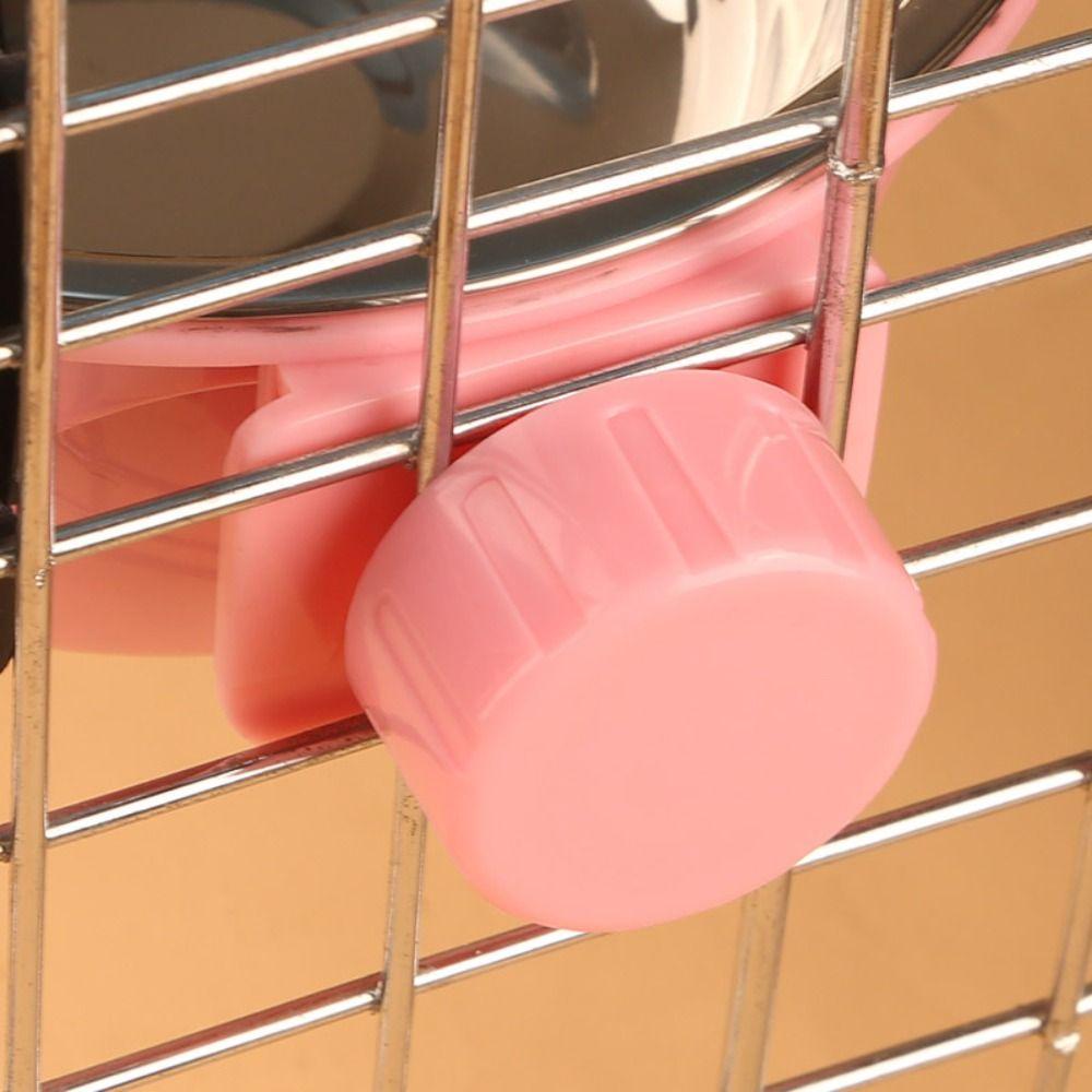 Non Tip Over Cage Mounted Cat Feeder Stainless Steel Cat Food Water Dish  Dog Feeding