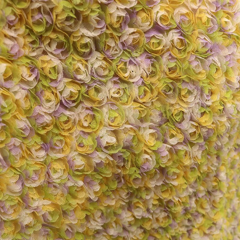 1 Yard Rose Flower Tulle Mesh Fabric Stretch 3D Rose Embroidery Designer Fabric DIY Sewing Wedding Party Dress Background Decor