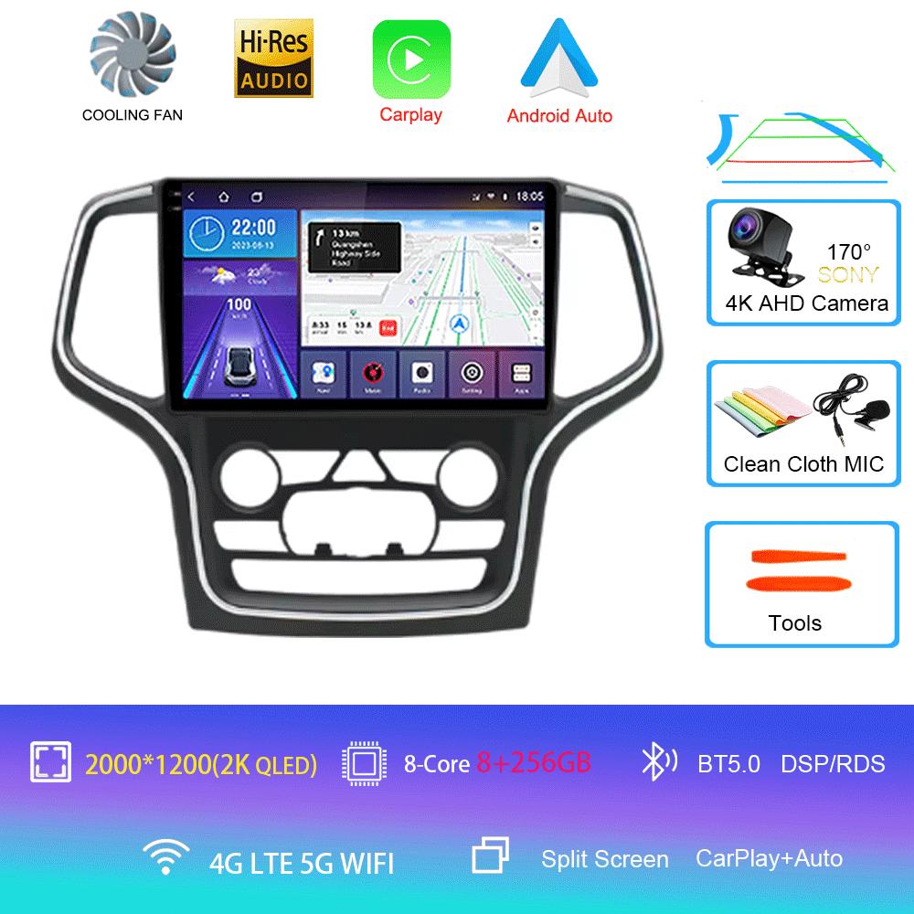 For Jeep Grand Cherokee WK2 2014 Car radio Multimedia Carplay Navigation GPS Wireless Android Auto Car Stereo HDR Radio 5G Wifi
