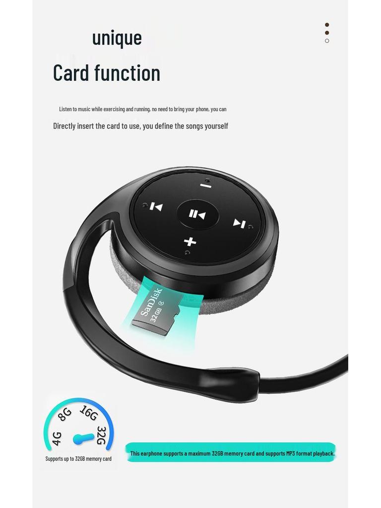 Sports Noise-Cancelling Bluetooth Ear Hook Earphones with TWS & Radio Function