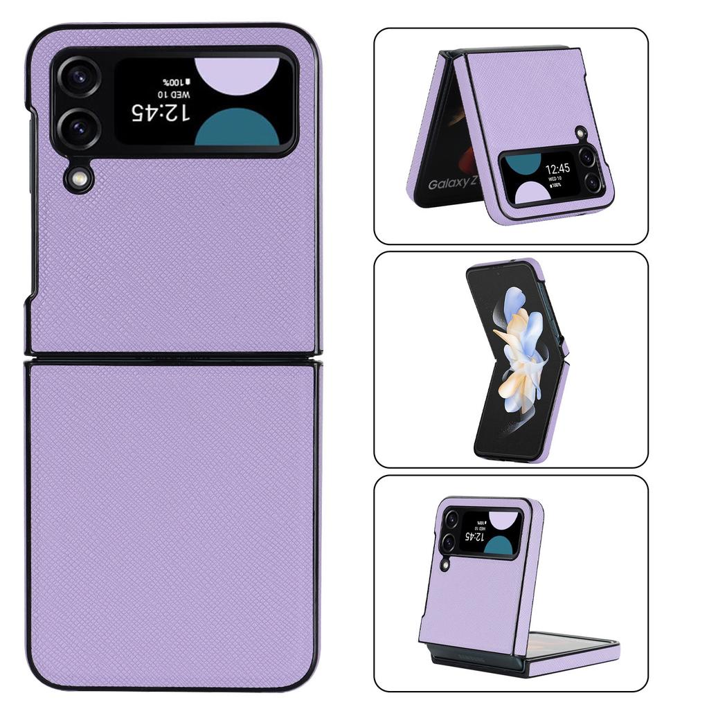 Samsung Z Flip6 5 4 3 Folding Phone Case Anti Fingerprint Z Fold6 Cross Print Leather Protective Case