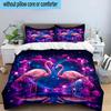 Magical Flamingo Sky 3pcs Bedding,Including 1pc Duvet Cover And 2pcs Pillowcases Perfect for Christmas,Ideal for Bedroom, Dormitory