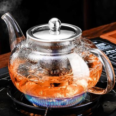 Γυάλινη Τσαγιέρα για Εστία 20 OZ 600ml Τσαγιέρα με Αποσπώμενο Φίλτρο από Ανοξείδωτο Ατσάλι 18 8 Βοριοπυριτική Διάφανη Τσαγιέρα Τσαγιέρα Bloo