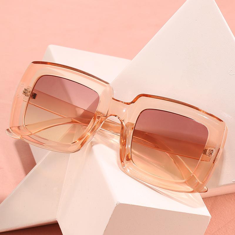 2020 Box Sunglasses, Personalized Bump Square Glasses, Retro Large Frame Sunglasses Women'S Sunglasses