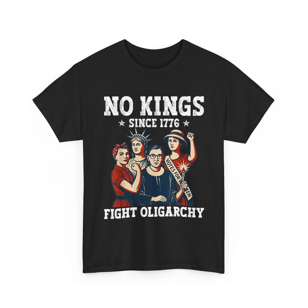 No Kings Fight Oligarchy Shirt, Feminist Patriot 4th of July Women Shirt