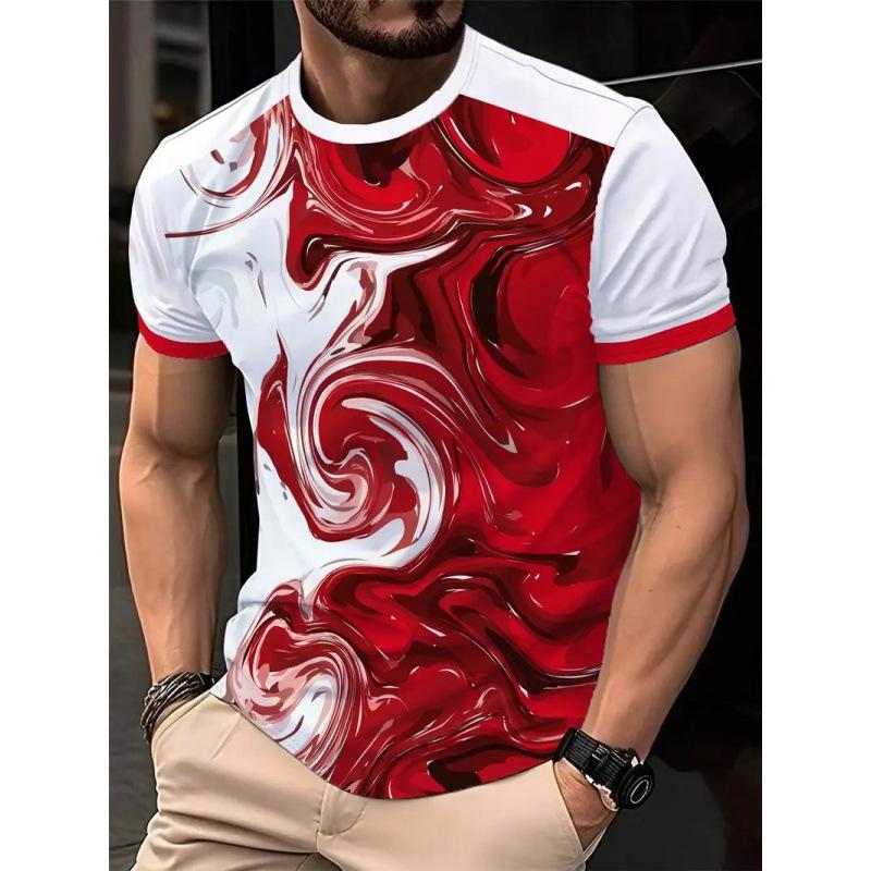 Trendy Men's Short-Sleeve T-Shirt, Brushstroke, Casual