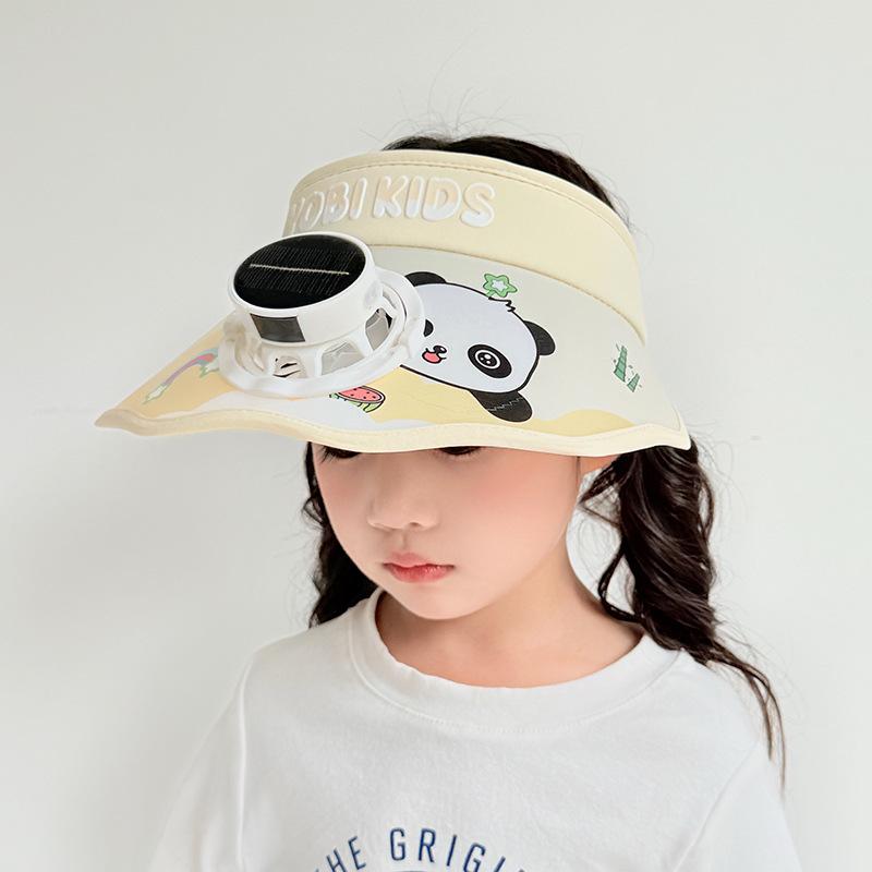 Solar Children's Fan Hat Summer Cartoon Sun Protection Sun Hat Girl Girl Outdoor Sun Hat