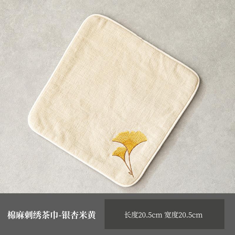 Cotton And Linen Embroidered Tea Towel Vintage Heat Insulated Pad Tea Cup Pad Small Tea Napkins Household Tea Cloth Cafes Craft