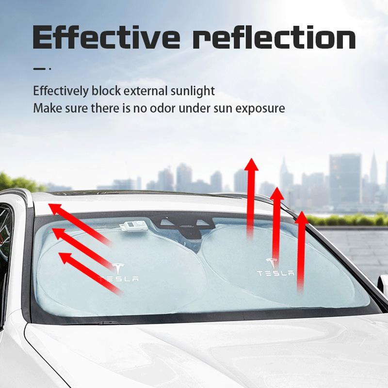 Car Windshield Sun Visor UV Sunshade Protection Shield Accessories For Tesla Model-Y Model-3 Model-X Model-S Cybertruck Roadster