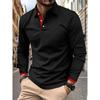 Spring and Autumn Men's Long Sleeved Casual Sports Polo Shirt