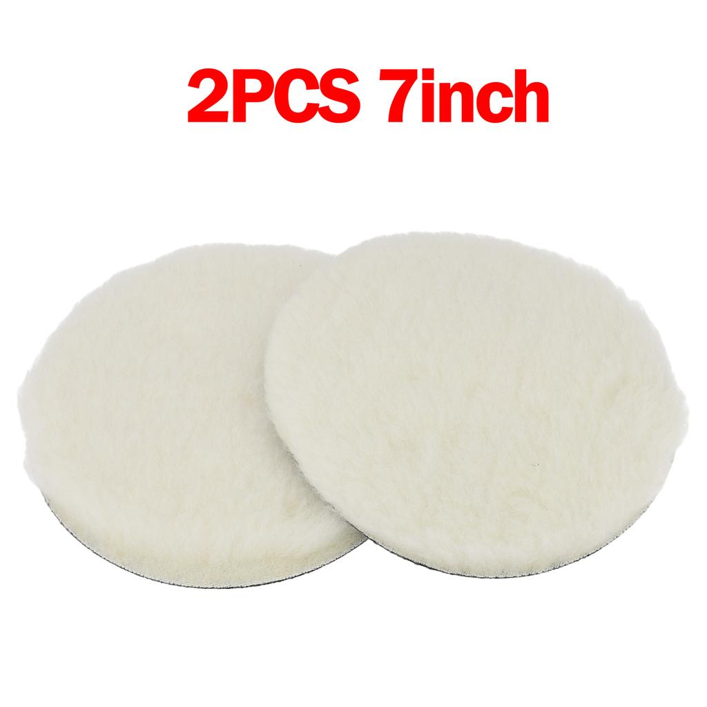 2pcs 5/6/7 Inch Wool Buffing Polishing Pads Foam Washable For Automotive Marine Coatings Buffing Abrasive Sand Scratches Tools