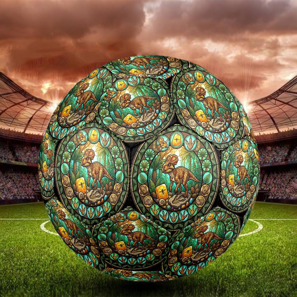 Prehistoric Glass Round Football Size 5 Adult Ball Suitable for Training Matches and Outdoor Team.