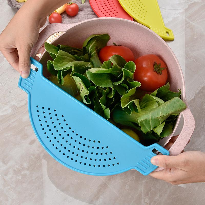 Pfannen-Topf-Sieb, Kunststoff, Pasta, Spaghetti, praktisches Abtropfwerkzeug, Topfsieb, Pfannenabtropfgestell für die Küche zu Hause, einfaches Abtropfen