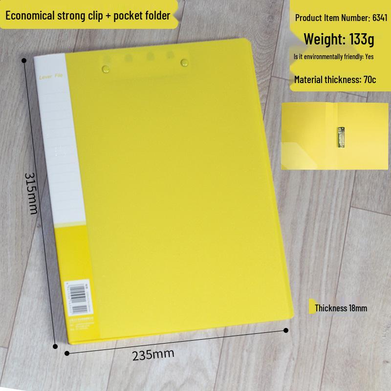 A4 Multi-color Thick Double Clip Document Holder for Office