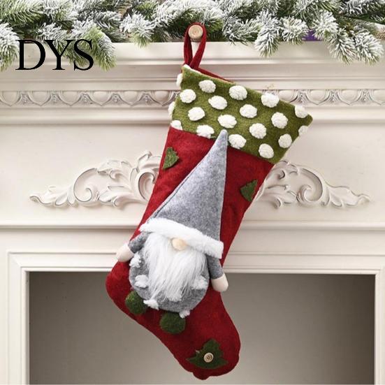 Festive Candy Holders for Kids Christmas Stocking, 18.5 Inch Nordic Gnome Large Felt Stockings, Plush Stockings Holiday Fireplace Hanging Decoration