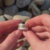 European & American Style Two-Tone Brass Ring with Hammered Design - Personalized, Trendy, and Creative Hand Jewelry.