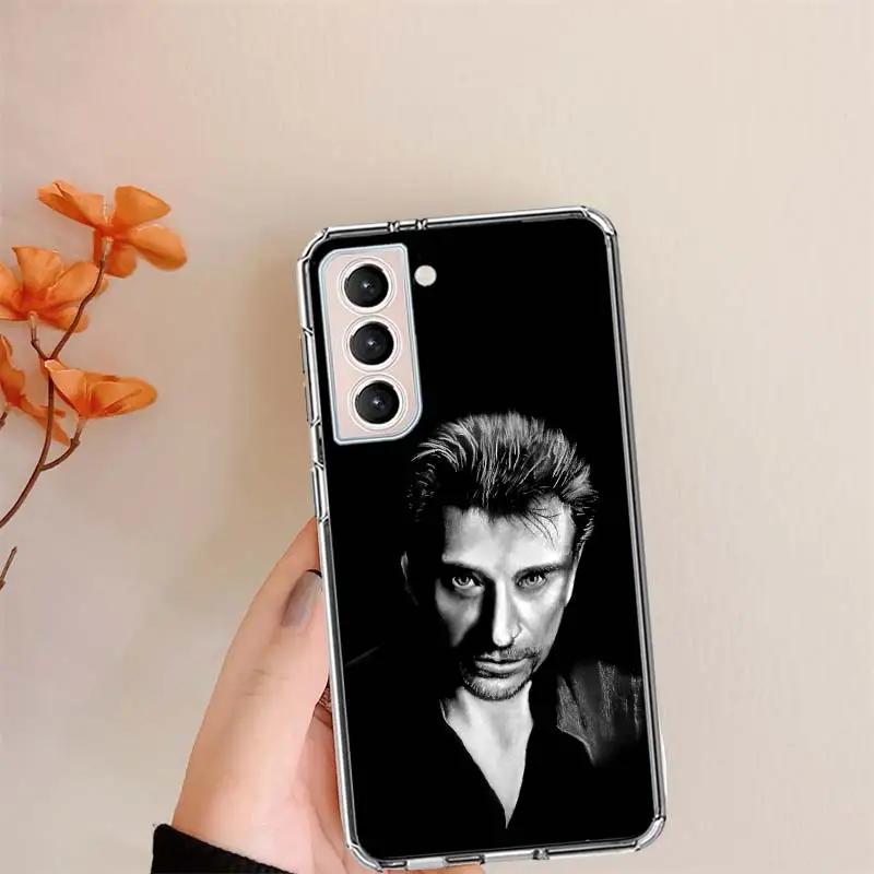 Johnny Hallyday Music Black Phone Case For Samsung S24 FE Galaxy S22 Ultra S25 Edge S21 S23 FE S20 Plus Cover Shell Coque Clear