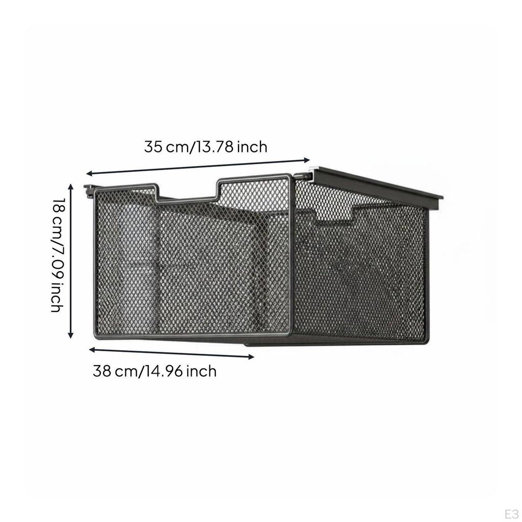 4 Pieces Closet Hanging Storage In the Area Saving Wardrobe Mesh Basket Easy To Install Under Shelf