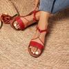 Summer new daily wear round head flat bottom open toe cross buckle with beach sandals women