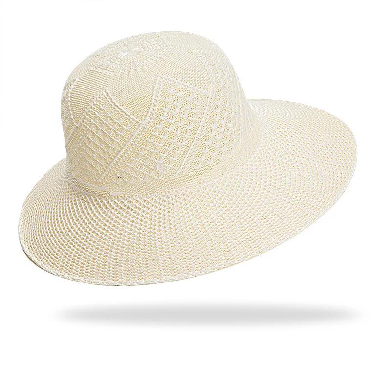 

Solid Color Foldable Straw Hats For Women Wide Brim Weave Panama Beach Sun Hat Female Summer Outdoor Travel Uv Protection Caps бежевий