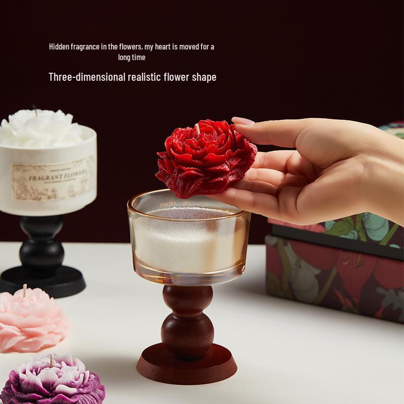 Elegant Aromatherapy Candle Gift Box - Flower Story for New Year, Valentine's Day, Birthdays & Weddings