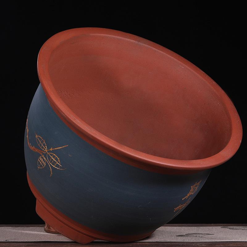Extra Large Purple Clay Tall Flower Pot 2025 - Cylindrical Ceramic Design