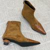 Ankle Boots Women Pointed Toe Heeled Shoes Chunky Chelsea Boots New Designer Gladiator Winter Woman Snow Botas Mujer