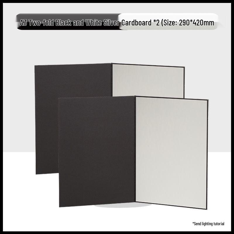 A3 Foldable Photography Reflector Fill Light Board - Black, White, Silver Card