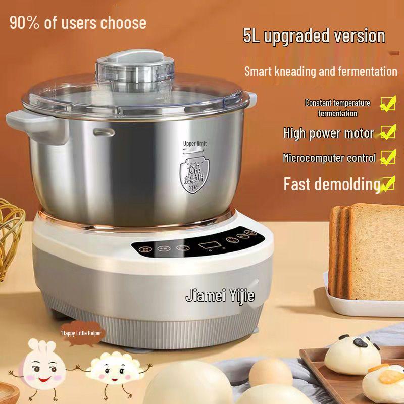 Compact All-In-One Automatic Dough Mixer and Kneader: Electric Multifunctional Machine for Beating, Fermenting, and Proofing