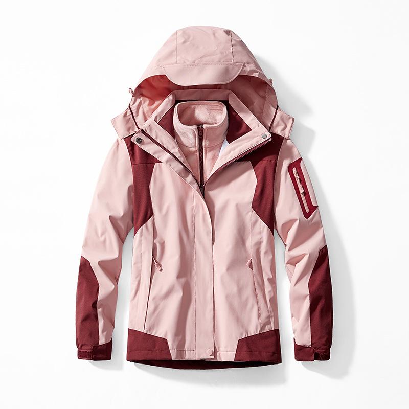 

Куртка три в одном для женщин, зимний комплект из двух частей со съемной подкладкой из норкового велюра, куртка-комбинезон M