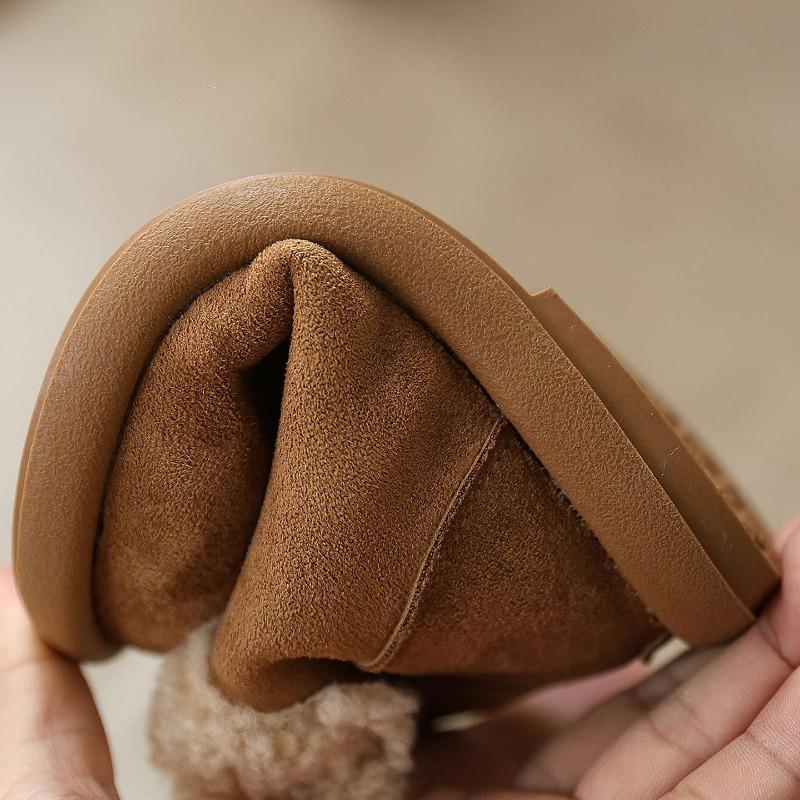 French Retro Korean Style Fleece Lined Warm Ankle Boots For Kids Boys Girls