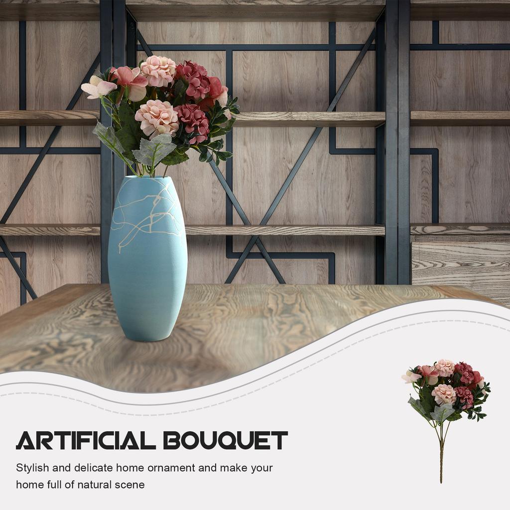 2Pcs Realistic Artificial Hydrangea Flower Bouquet for Wedding Decor Home Decoration Living Room DIY Craft Project Faux Flower